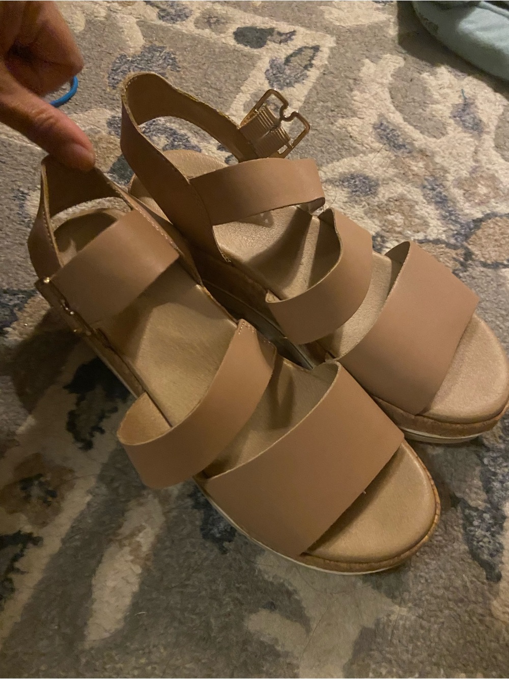 Dr. Scholl's Taupe Strappy Espadrille Platform Sandals - Picture 4 of 7